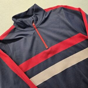 Cotopaxi Debajo Womens XL Quarter Zip Pullover Navy Red Stripe Seamless base lay